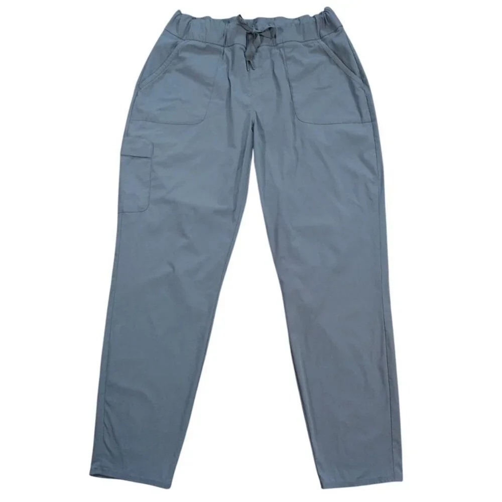 Columbia Womens XL Gray Cargo Pants Drawstring Elastic Waist Nylon Outdoor.
